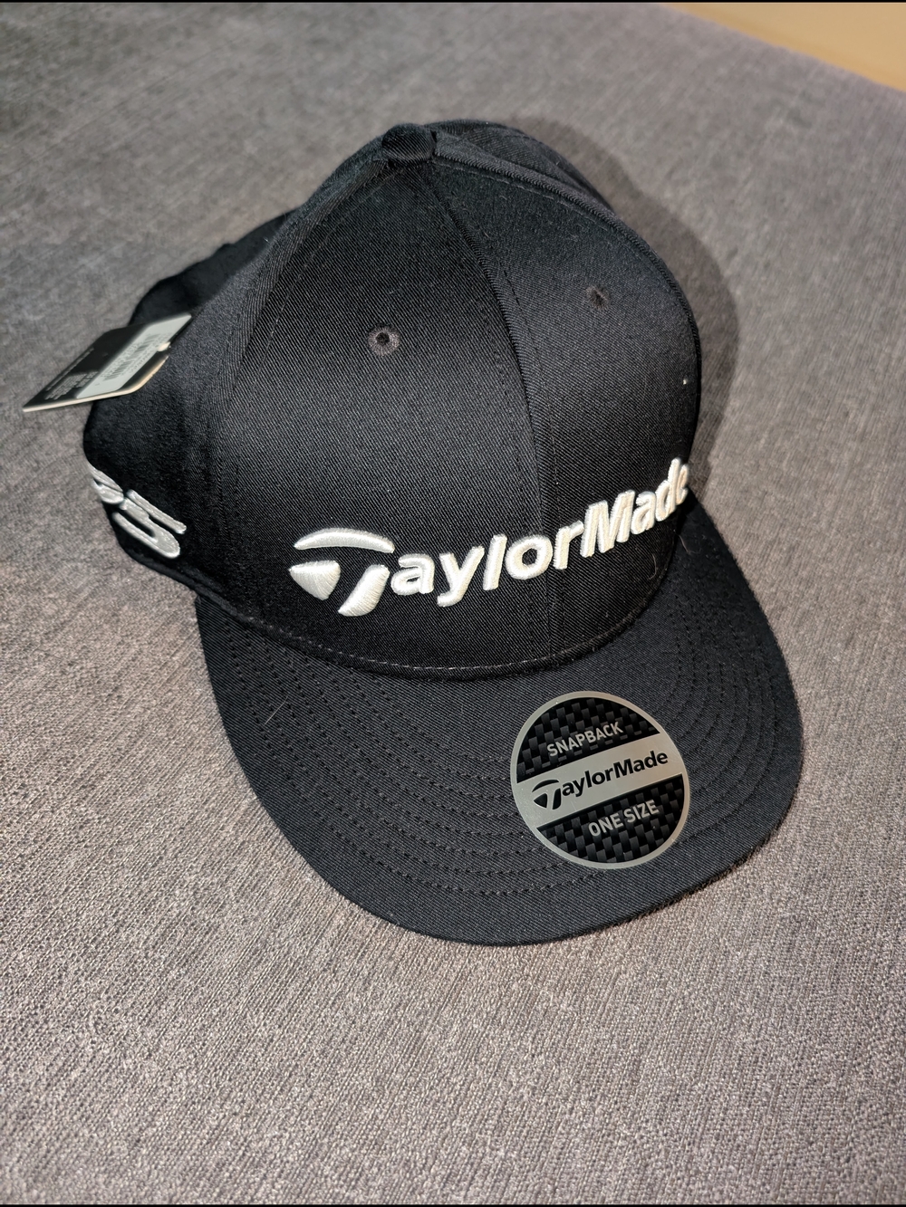 TaylorMade Black and White Snapback Hat